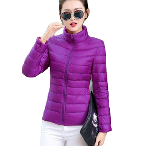 Abrigo de Invierno Acolchado de Algodón Casual para Mujer, con Cierre y Cuello Alto, Tallas Grandes, Color Liso, Ecológico - Product Image 5