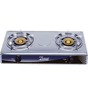 Cuisinière à gaz en acier inoxydable à 2 brûleurs, cuisinière à gaz manuelle, cuisinière à gaz autonome pour la cuisine à domicile - Product Image 1