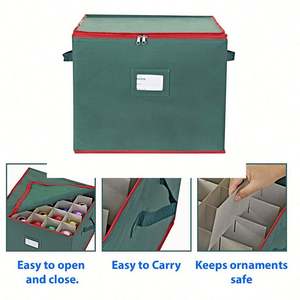 Fournitures de décoration de Noël en céramique pour les fêtes, accessoires, ornements, boules, boîte de rangement pour organisateur de Noël en plastique - Product Image 5