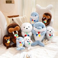 Peluche mignonne de phoque et de dauphin, souvenir d'aquarium, rembourrage en coton PP, pour cadeaux d'anniversaire et de Noël pour enfants de 5 ans et plus
