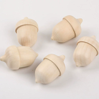 Ornements de Noël en forme de gland, artisanat DIY PAFU, glands en bois non finis, poupée en bois