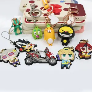 Logo personalizzato Anime Figurer Charm portachiavi in gomma siliconica 3D portachiavi giocattolo in Pvc personalizzato con personaggi 3D