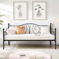 Lit en métal moderne de style européen Lit de princesse simple avec rangement pour chambre à coucher, salon, école, appartement ou villa