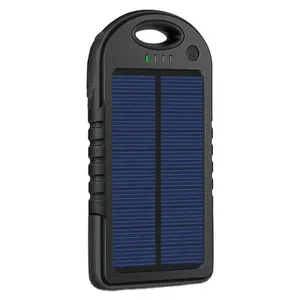 New Waterproof Solar Power Bank 5000mah Dual Usb Solar Battery Charger Travel Powerbank For All Phone