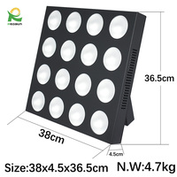 Redsun Brightness - Juego de 16 Luces LED RGB 4 en 1 de 10 W, Proyección de Matriz DMX, IP33, 4x4 BlinderLight para Equipos de DJ, Luces de Escenario LED
