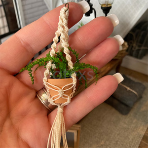 High Quality Rope Twisted Knot Plant Pendant Small <strong>Macrame</strong> Plant Hanger <strong>Mini</strong> Hanging Wall - Product Image 3