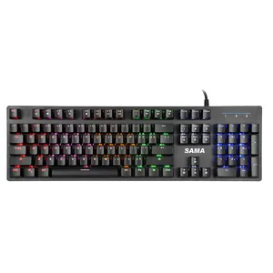 Kabel gebundene mechanische Tastatur in SAMA-Qualität RGB-Laserdruck-Tastatur Gamer-Tastatur für iPad