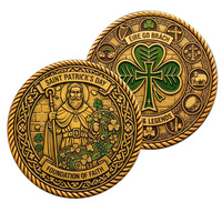 Pièce de monnaie commémorative irlandaise pour la Saint-Patrick, artisanat métallique, décoration sur le thème de la foi et de la chance, souvenir folklorique