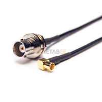 Câble coaxial RF à angle droit BNC femelle à MCX mâle, assemblage de câble coaxial RF à angle droit, 50 ohms, RG174, queue de cochon en cuivre