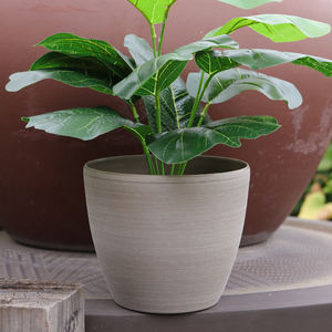 低価格 ホットセール ヴィンテージ フラワーポット プラスチック製 ショートラウンド型 小型プランター デスクトップ 家庭装飾 庭 屋内 屋外用 - Product Image 3