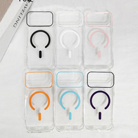 Étui de téléphone pour 17 Pro Max, cadre de caméra magnétique en polycarbonate transparent, résistant aux chocs, étanche, anti-chute, en époxy