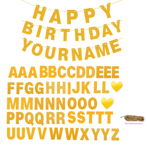 Bannière Couronne <span class=keywords><strong>Joyeux</strong></span> <span class=keywords><strong>Anniversaire</strong></span> avec Lettres Dorées, Bannière pour Fête Prénatale, Garçons Filles, Bricolage Papier d'Oignon, 54 Lettres et Accessoires - Product Image 5