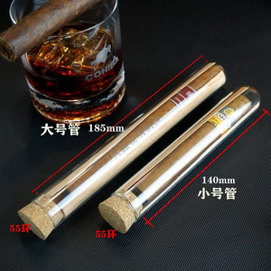 Tube en verre pour cigares Tianjing, 55 mm de diamètre, 140 mm de long, avec bouchon en liège pour le stockage et la présentation de Cohiba - Product Image 2