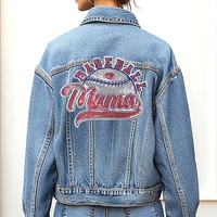 En gros, Patch de baseball 'Mama' à paillettes, Badge sportif à paillettes, Applique thermocollante personnalisée pour vêtements d'équipe, sacs, sweat-shirts et projets DIY