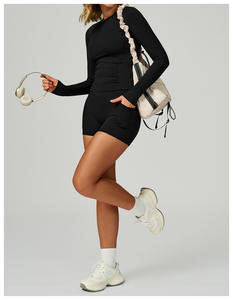 <span class=keywords><strong>Haut</strong></span> de sport respirant en Spandex/Nylon à manches longues, coupe ajustée, effet seconde peau, pour yoga, course en extérieur et fitness - Product Image 5