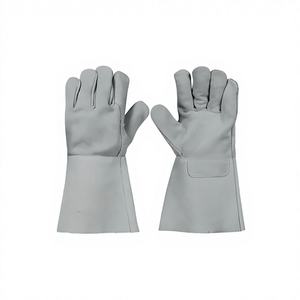 Grey Industrial Welding Leather Gloves Cowhide Split <b>7</b> oz 16INCH Heat-<b>Fire</b> Protective Tear-Resistant BBQ Work Gloves - Product Image 1