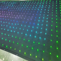 Toile de fond pour cabine de DJ Tissu en velours scintillant RVB Rideau étoilé à LED pour boîtes de nuit Double Decker Ignifuge Blue Emission Party