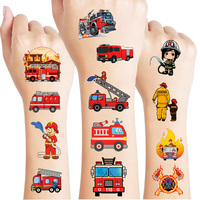 Tatouages temporaires de pompiers et camions de pompiers 2026, autocollants de tatouage, décorations et fournitures pour fêtes d'anniversaire, cadeaux et prix scolaires