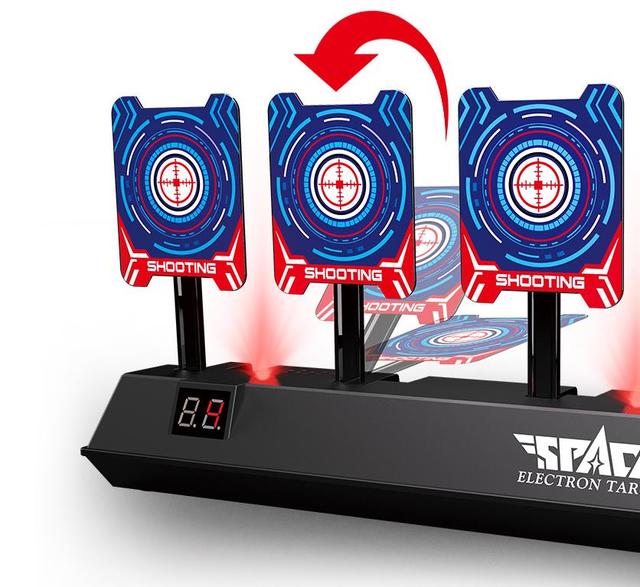 Electric Scoring Target 4 Automatic Return Electronic Target Soft Projectile Practice Moving Target