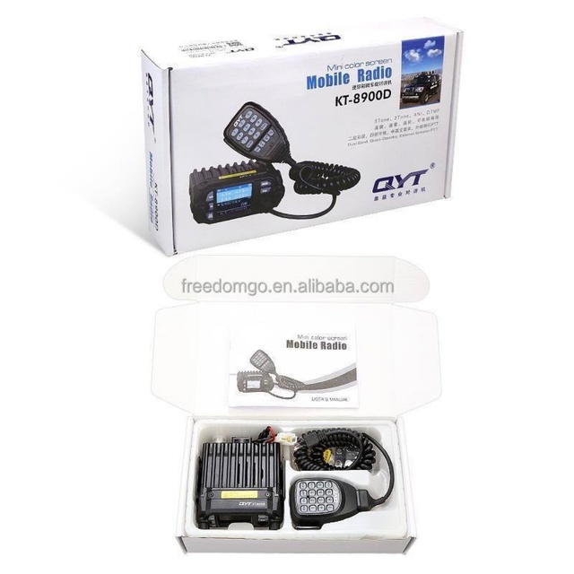 QYT KT-8900D Mobile Radio Dual Band 25W VHF UHF Long Range Amateur Transceiver Station Car Radio Quad Display Screen