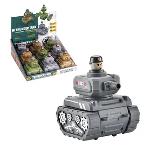 Magnetic vehicle press and go tank toy military sliding battle toy tank for kids