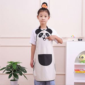 Tablier réversible imperméable pour enfants, motif panda mignon, idéal pour la peinture, le dessin, la maternelle, les mariages et Noël - Product Image 3