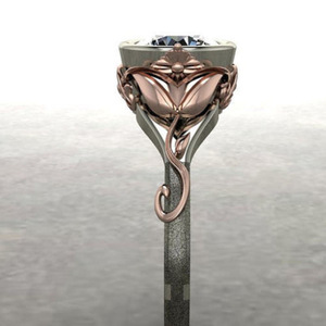 Anello Bicolore con Finitura a Specchio per Donne, Elegante Accessorio da Dito per Proposte e Matrimoni, Regalo alla Moda - Product Image 4