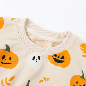 <span class=keywords><strong>Sweat</strong></span>-shirt en tricot pour enfants d'automne <span class=keywords><strong>Halloween</strong></span> 2025 pour garçons en bas âge, haut décontracté à col rond avec imprimé citrouille de dessin animé, 100% coton - Product Image 2