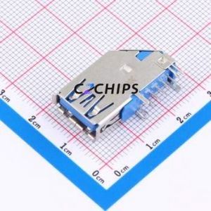 UEA3119C-4FB1-4F USB Connector Through hole Component (THT) Connector Type-A USB 3.0 Female Side Insert - Product Image 1