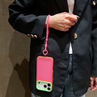 Coque de téléphone transparente en TPU avec lanière de poignet colorée et protection d'objectif, couleurs bonbon, pour iPhone 17 16 15 14 13 12 Pro Max X/XS Max