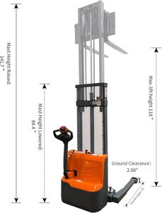 Nuevas llegadas: Carretilla elevadora eléctrica de batería pequeña de 1.5 toneladas (2000 kg) con horquilla larga para palets y apilador. - Product Image 5