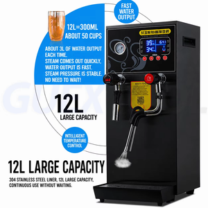 Machine à eau bouillante électrique 12L, mousseur à lait commercial, machine à eau bouillante à vapeur double usage, machine à m - Product Image 4