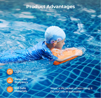 HAGUL X1 Jouet aquatique 2-en-1 pour enfants Planche flottante EPP Pistolet à eau électrique Planche d'entraînement à la natation 4-10 ans