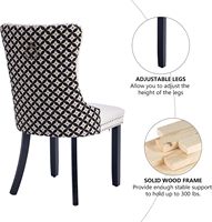 Ensemble de 6 chaises de salle à manger modernes en velours capitonné de qualité professionnelle avec garniture cloutée pour projets hôteliers et de restauration - Usine OEM/ODM