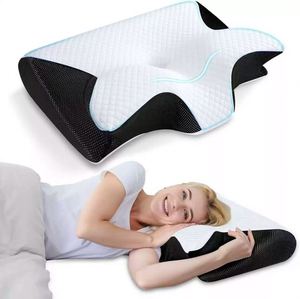 Oreiller de lit ergonomique en mousse à mémoire de forme, personnalisé en usine, pour le sommeil, confortable et orthopédique, avec contour cervical - Product Image 5