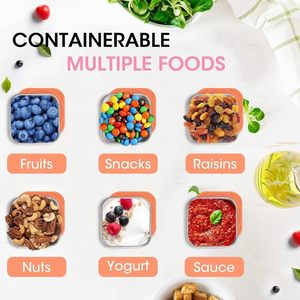 6oz Reusable <b>Stainless</b> <b>Steel</b> Snack Containers Leak-Proof Stackable Small Metal Food Containers with Silicone Lids - Product Image 3