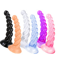 Plug anal torsadé en gelée transparente, mini-étireur de anus, jouet postérieur SM, modèle 95g
