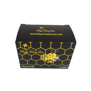 Bolsitas Vip de miel real de grado alimenticio, bolsas de embalaje con tres lados sellados, papel personalizado para miel líquida - Product Image 1