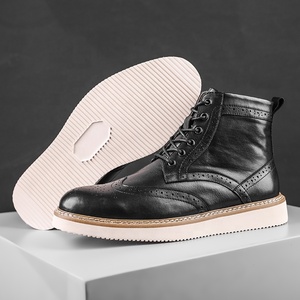 Stivaletti da <span class=keywords><strong>Uomo</strong></span> in Vera Pelle Scamosciata Stile Brogue con Lacci Impermeabili <span class=keywords><strong>Scarpe</strong></span> Casual per Matrimoni all'Aperto - Product Image 4