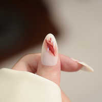 Faux ongles à presser pour Halloween, motifs araignée rouge, croix et goutte de sang, pour cosplay