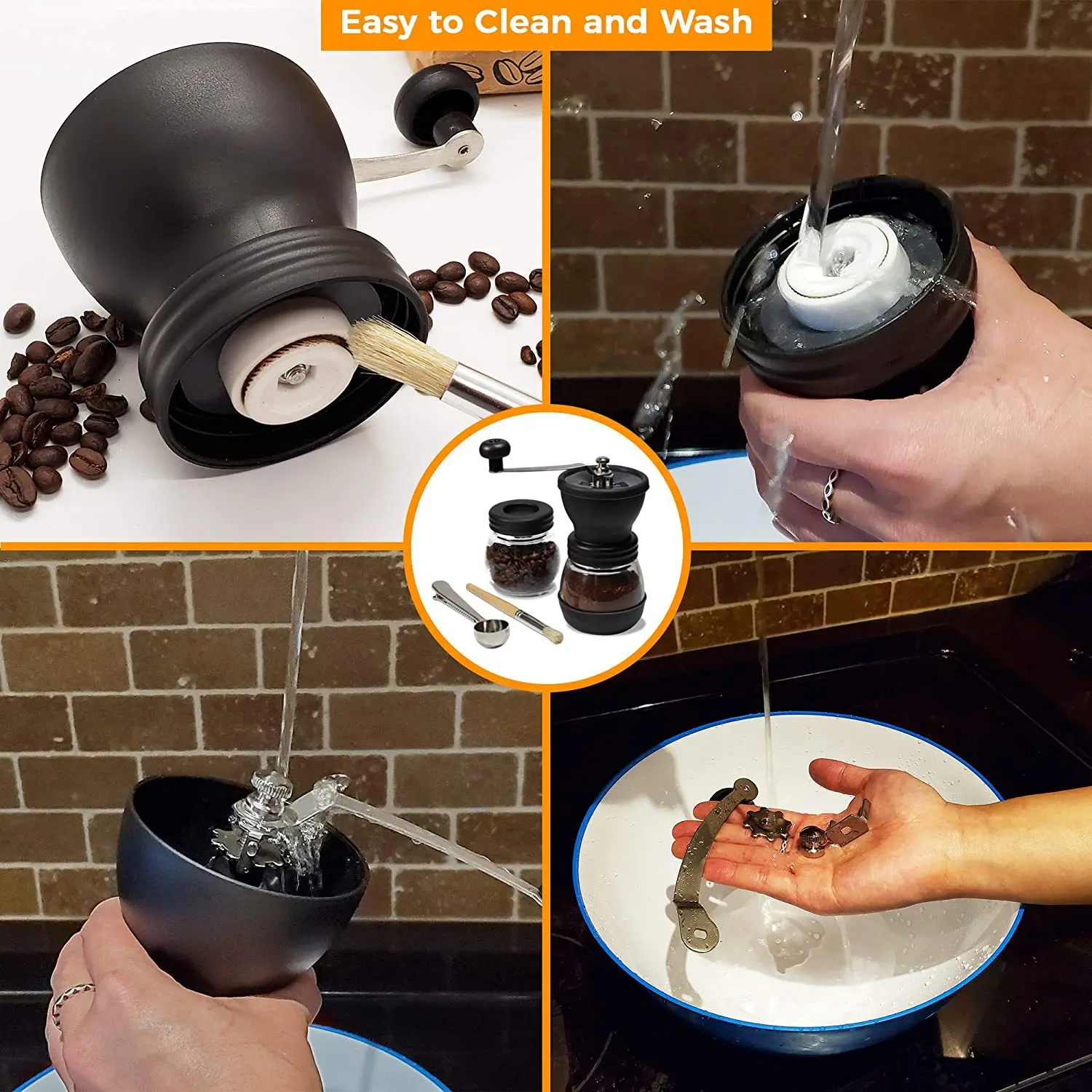 Big Capacity Adjustable Manual Coffee Grinder Ceramic Burr Hand Coffee Grinder Mill For Fine Coarse Grind