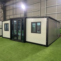 Maison préfabriquée pliable en acier, petite maison de luxe, 20 pieds, 40 pieds, portable, extensible, conteneur, design contemporain, solaire