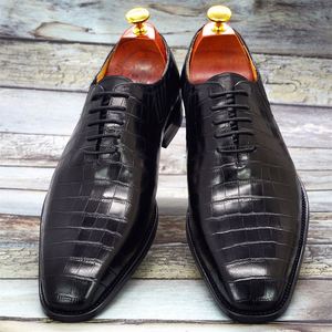 Chaussures habillées en cuir véritable de haute qualité pour hommes, sur mesure, à bout carré, à lacets, respirantes et imperméables, collection automne - Product Image 6