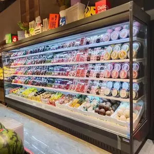 Muxue Supermarkt Display Groentefruit Verse Vitrine Open Koelkast