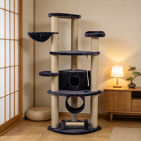 Arbre à chat multi-niveaux avec poteaux à gratter en sisal, hamac, tunnel, grand arbre à chat pour chats d'intérieur