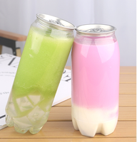 Bouteille en plastique PET transparente jetable avec logo personnalisé, impression UV, couvercle en aluminium facile à ouvrir, emballage pour jus et champagne