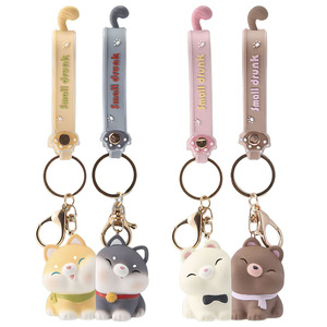 Porte-clés compact <span class=keywords><strong>de</strong></span> luxe pour couple, avec pendentif animal <span class=keywords><strong>de</strong></span> compagnie adorable <span class=keywords><strong>de</strong></span> dessin animé, bijou pour une nouvelle génération. - Product Image 4