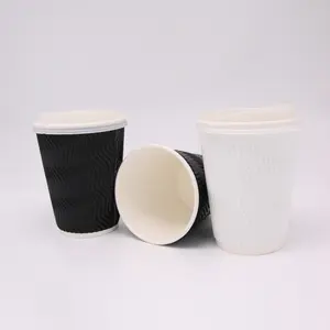 Kingwin ECO 생분해성 일회용 테이크웨이 뜨거운 커피 종이컵 맞춤형 로고 큰 종이컵