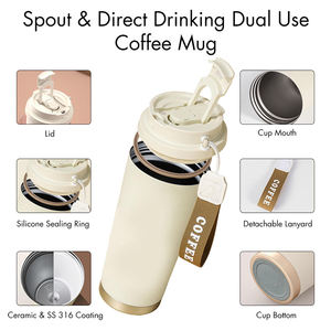 Taza Aislada al Vacío de Acero Inoxidable de Lujo Atlas con Logotipo Personalizado - Rendimiento Térmico de 6 a 12 Horas - Product Image 3