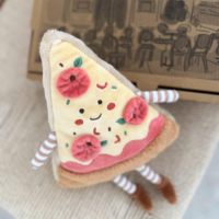 Peluche pour animaux de compagnie en forme de tranche de pizza de 9 pouces, jouet en peluche doux sur le thème de la nourriture, jouet interactif pour chiens et chats